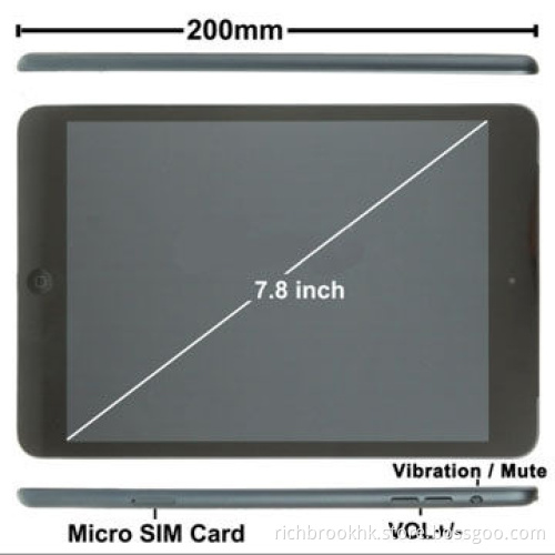 3G Phablet, GPS, Android 4.2, MTK6589 1.2GHz Quad Core CPU Chip, 8GB ROM, 1GB RAM, 7.8-inch IPS